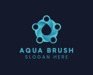 Water Droplet Circles logo design