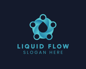 Water Droplet Circles logo design