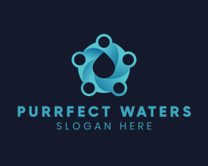 Water Droplet Circles logo design