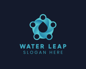 Water Droplet Circles logo design