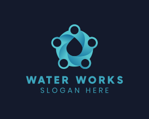 Water Droplet Circles logo design