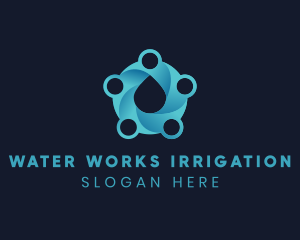 Water Droplet Circles logo design