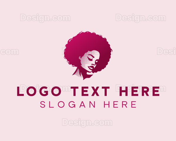 Glamour Afro Woman Logo