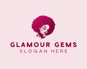 Glamour Afro Woman logo design