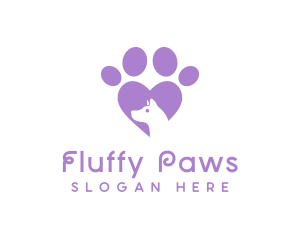 Paw Heart Dog logo design