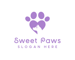 Paw Heart Dog logo design