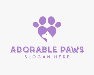 Paw Heart Dog logo design