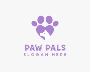 Paw Heart Dog logo design