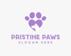 Paw Heart Dog logo design