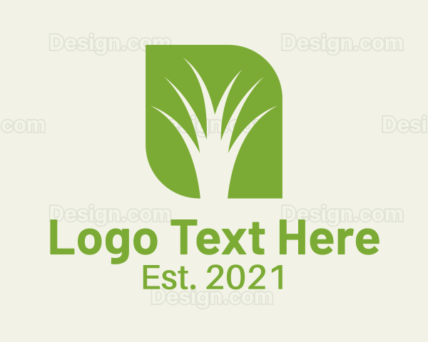 Negative Space Grass Logo