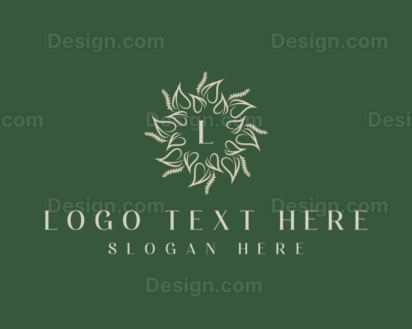 Wellness Leaf Wreath Logo