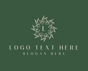 Wellness Leaf Wreath logo