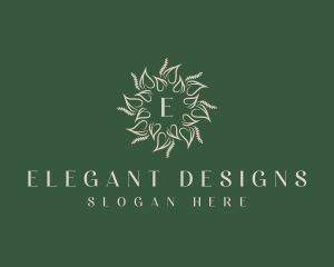 Wellness Leaf Wreath logo design