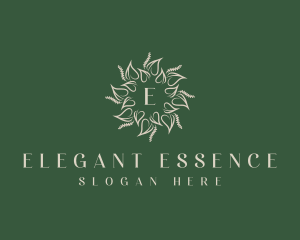 Wellness Leaf Wreath logo design