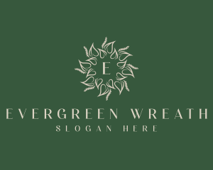 Wellness Leaf Wreath logo design