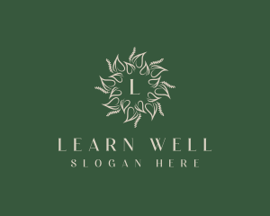 Wellness Leaf Wreath logo design