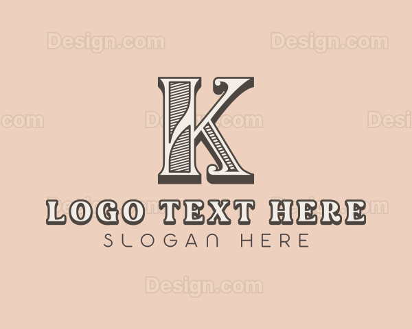 Vintage Boutique Letter K Logo