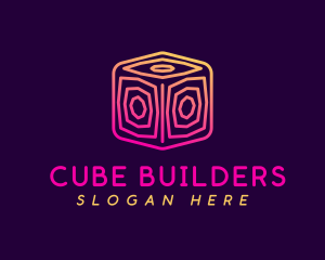 Abstract Cube Outline logo design