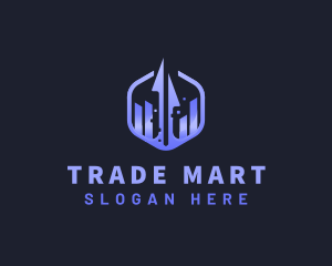 Stock Trading Arrow logo design