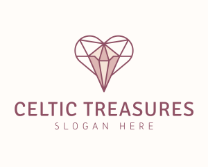 Jewelry Heart Diamond logo design