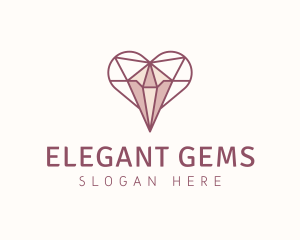 Jewelry Heart Diamond logo design