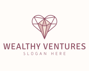 Jewelry Heart Diamond logo design
