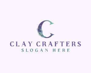 Floral Lettermark Letter C logo design