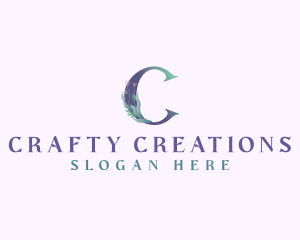 Floral Lettermark Letter C logo design