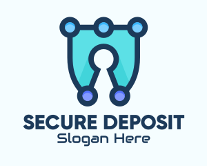 Blue Cyber Security Lock logo design