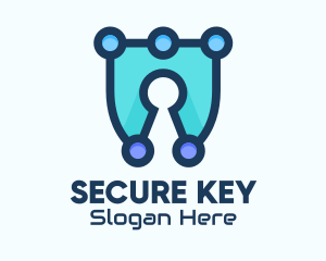 Blue Cyber Security Lock logo