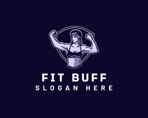 Woman Fitness Muscle logo