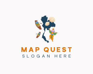 Thailand Travel Map logo design