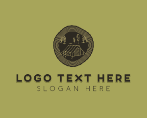 Wood Log Tent Camping logo