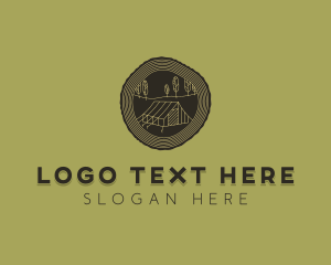 Wood Log Tent Camping Logo