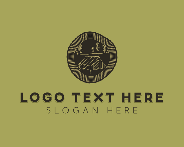 Wood Log Tent Camping logo