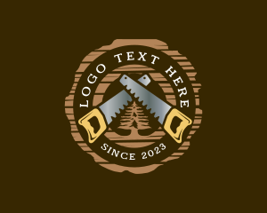 Wooden Saw Carpenter logo