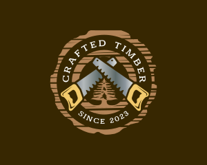 Wooden Saw Carpenter logo design