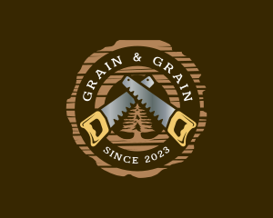 Wooden Saw Carpenter logo