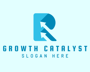 Forwarding Arrow Letter R logo design