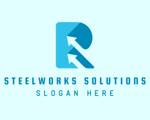 Forwarding Arrow Letter R logo design