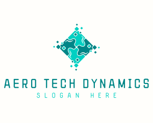 Tech Puzzle Pixel Technology logo design