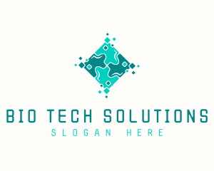 Tech Puzzle Pixel Technology logo design