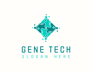 Tech Puzzle Pixel Technology logo design