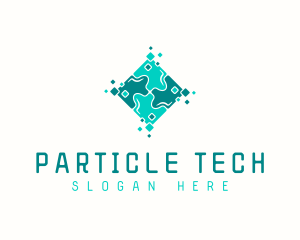 Tech Puzzle Pixel Technology logo design