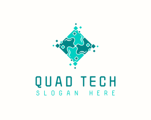 Tech Puzzle Pixel Technology logo design