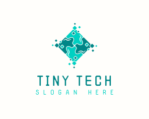 Tech Puzzle Pixel Technology logo design