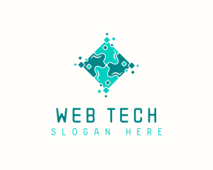 Tech Puzzle Pixel Technology logo design