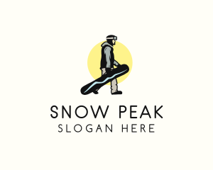 Sunset Snowboarder Guy logo