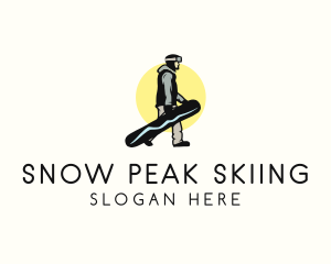 Sunset Snowboarder Guy logo