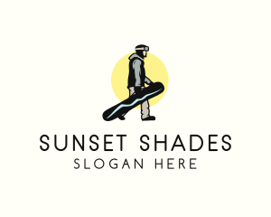 Sunset Snowboarder Guy logo design